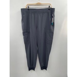 NWT Cherokee Infinity Scrubs Pants Women XL Pewter Black Mid Rise Pockets Jogger
